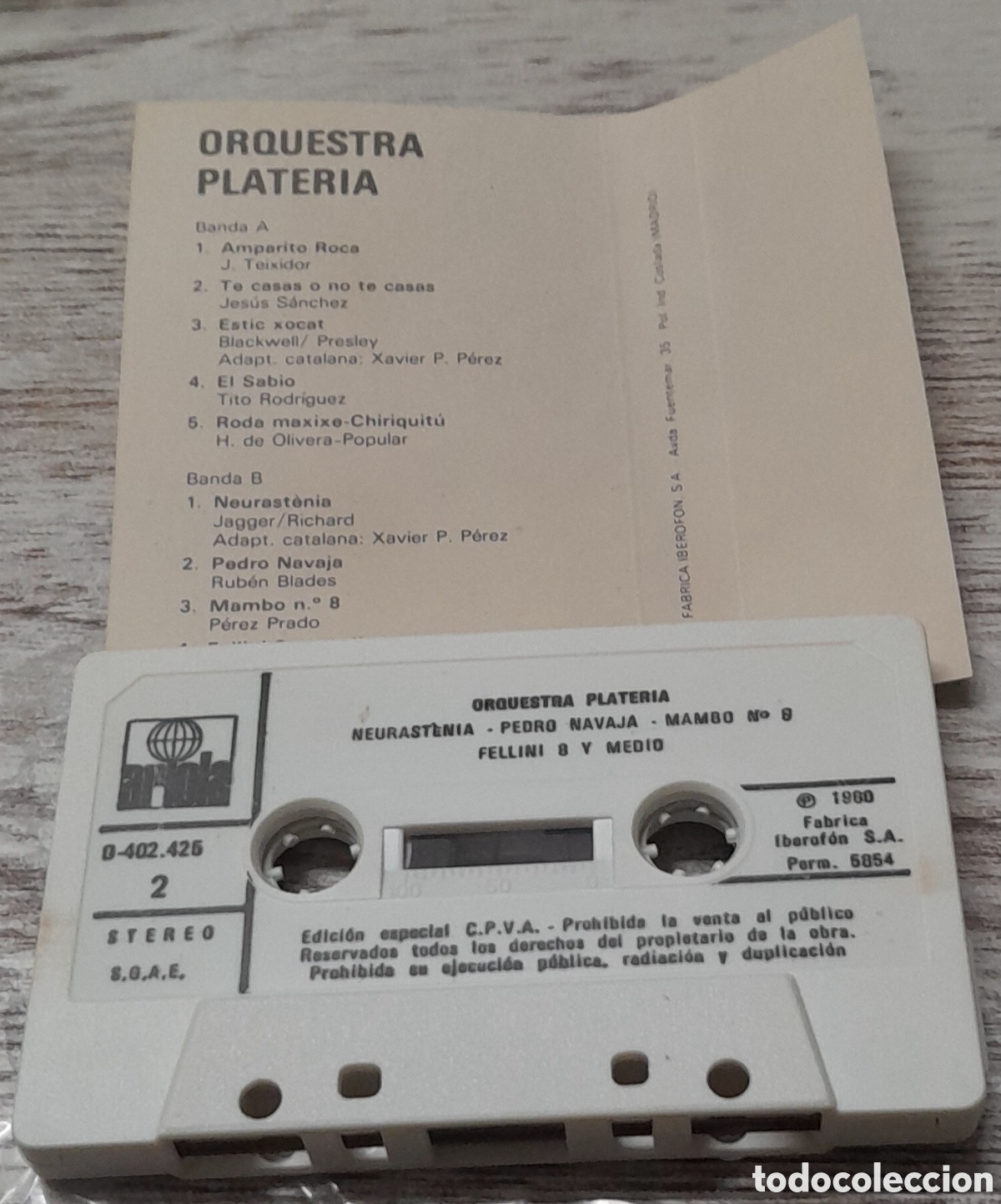 Casetes antiguos: ORQUESTRA PLATERIA - ARIOLA 1980 - Foto 2
