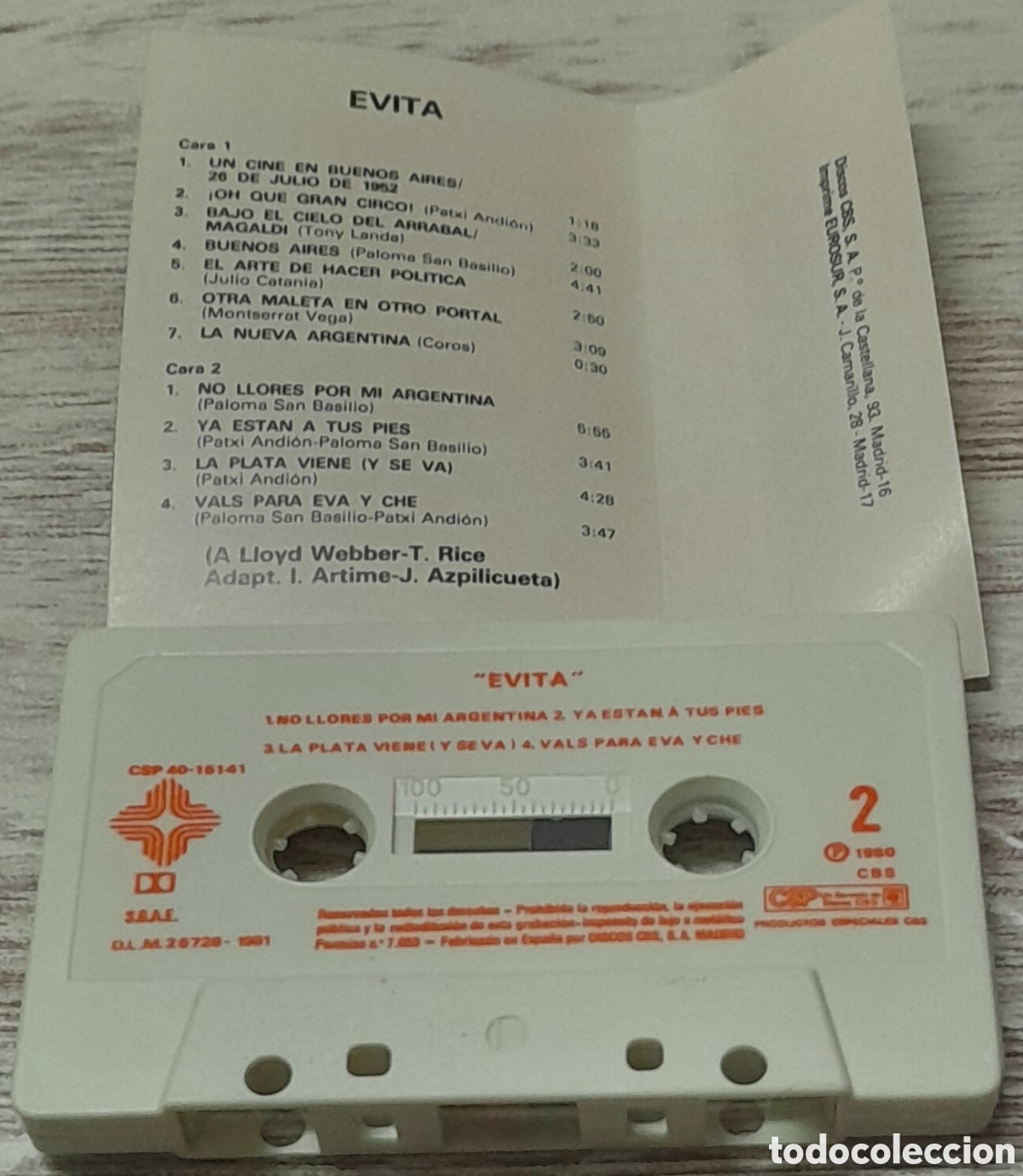 Casetes antiguos: EVITA - EDICI&Oacute;N RESUMIDA - Foto 2
