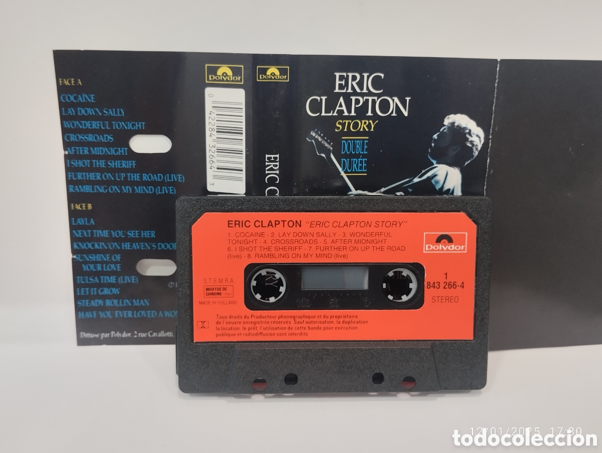Casetes antiguos: CINTA CASSETTE ERIC CLAPTON STORY ORIGINAL POLYDOR - Foto 3