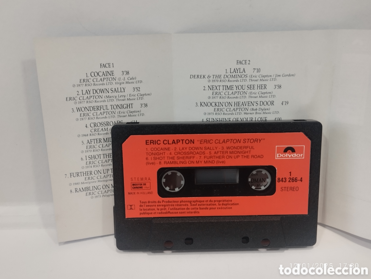 Casetes antiguos: CINTA CASSETTE ERIC CLAPTON STORY ORIGINAL POLYDOR - Foto 6