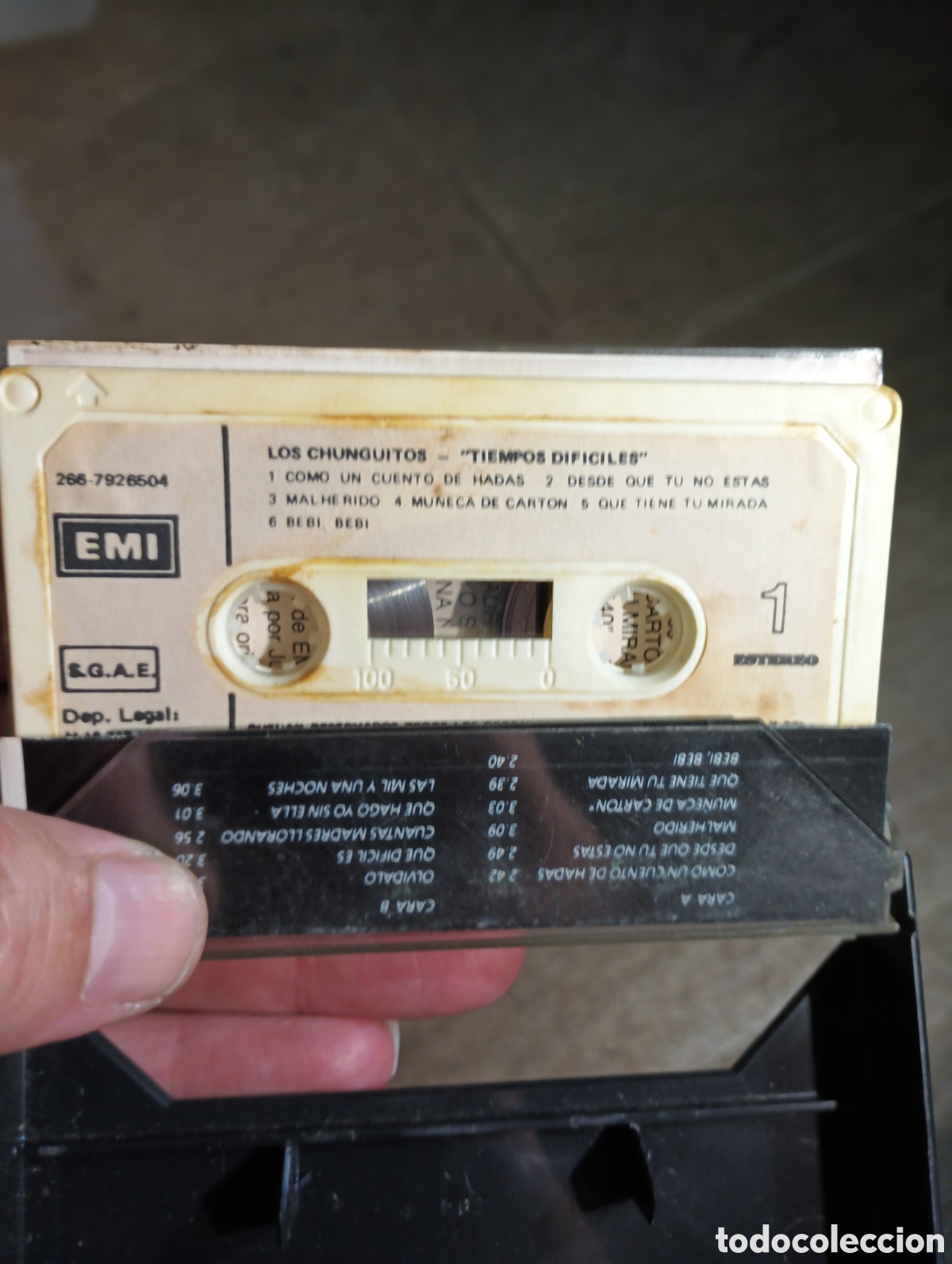 Casetes antiguos: Cinta cassette Los Chunguitos tiempos dif&iacute;ciles - Foto 2