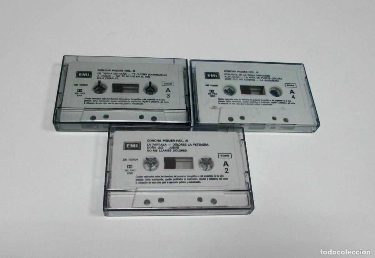 Casetes antiguos: CONCHA PIQUER VOL.2+3+4 LA PARRALA / EN TIERRA EXTRA&Ntilde;A / ROMANCE DE LA REINA MERCEDES - 3 CASETTES