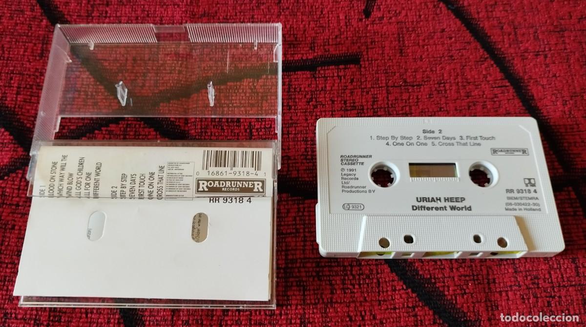 Casetes antiguos: URIAH HEEP ** Different World ** CASSETTE ORIGINAL 1991 HOLANDA - Foto 3