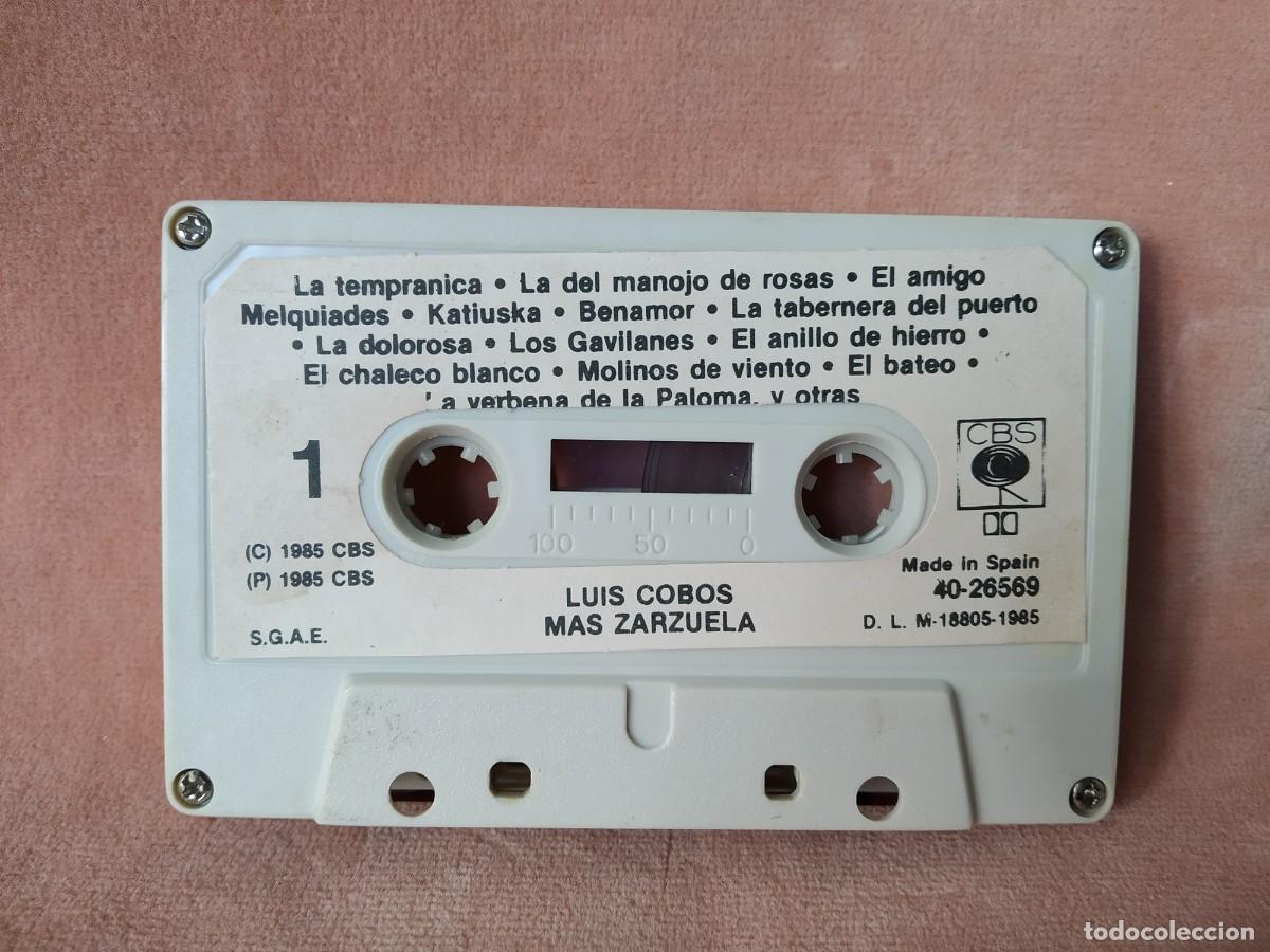 Casetes antiguos: LUIS COBOS - MAS ZARZUELA - CBS 1985 - Foto 6