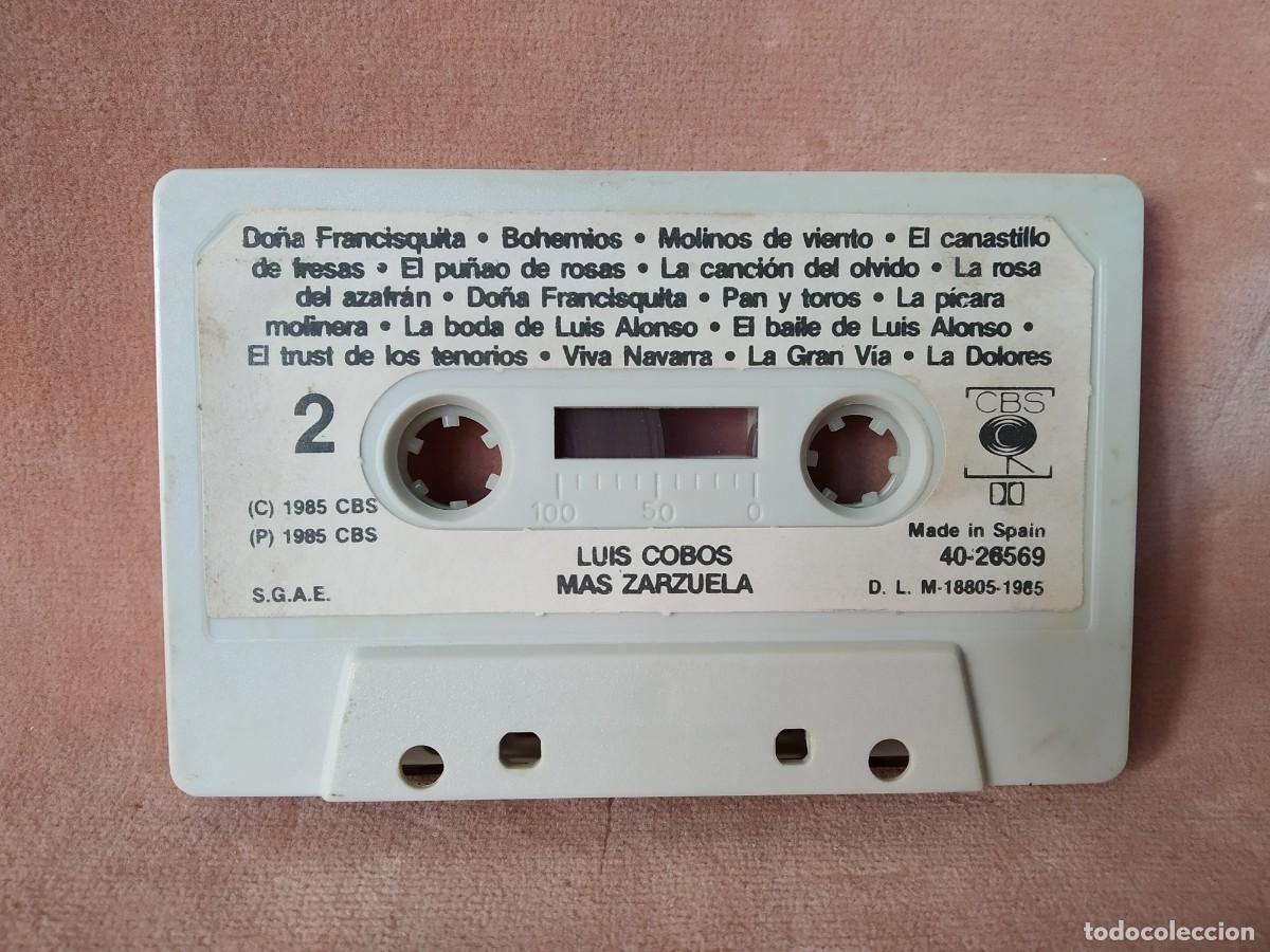 Casetes antiguos: LUIS COBOS - MAS ZARZUELA - CBS 1985 - Foto 7