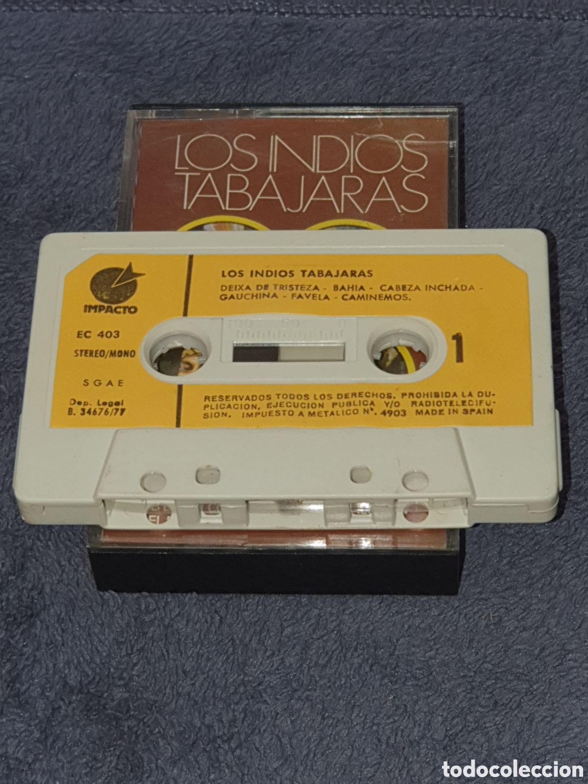 Casetes antiguos: CT4.Cinta, Caset, Los Indios Tabajaras, 1977, De 2&ordf; Mano. - Foto 2