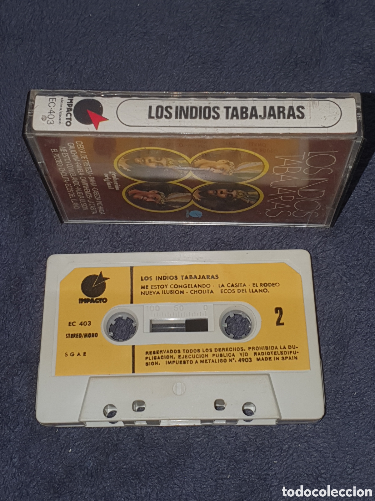 Casetes antiguos: CT4.Cinta, Caset, Los Indios Tabajaras, 1977, De 2&ordf; Mano. - Foto 3
