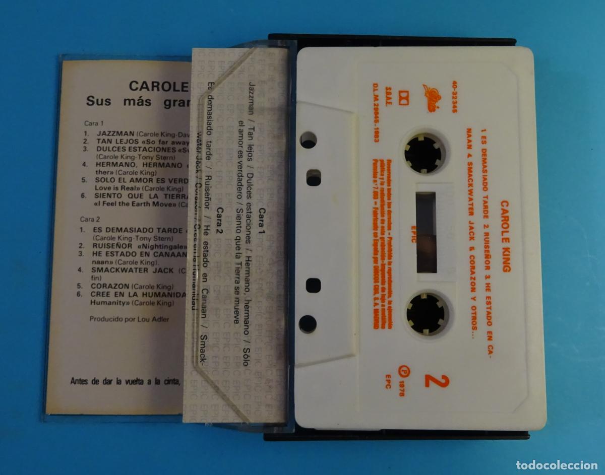 Casetes antiguos: CAROLE KING. SUS M&Aacute;S GRANDES &Eacute;XITOS. EPIC 1978 - Foto 2