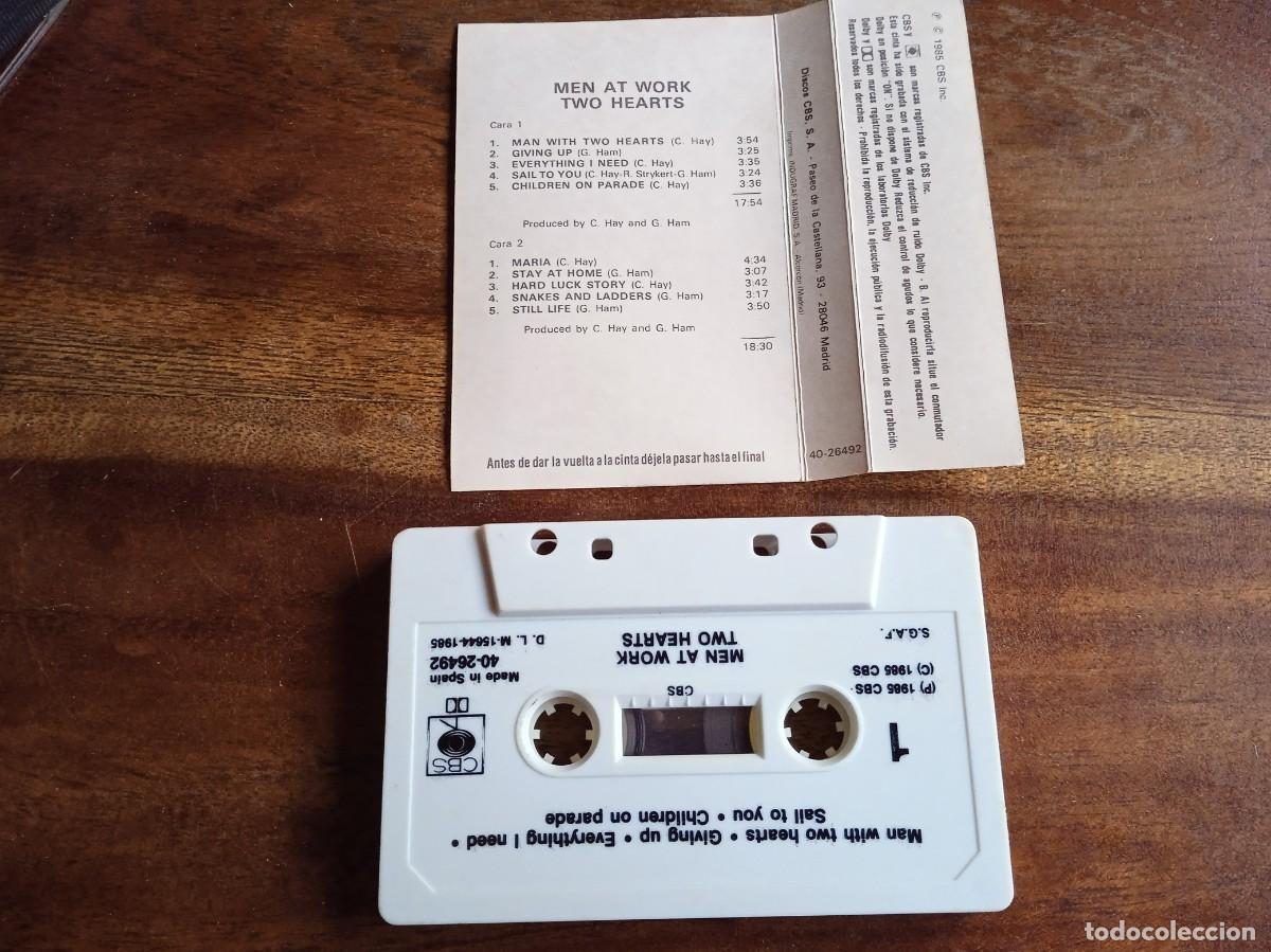 Casetes antiguos: Men at Work - Two Hearts - Casette original CBS 1985 - Foto 3