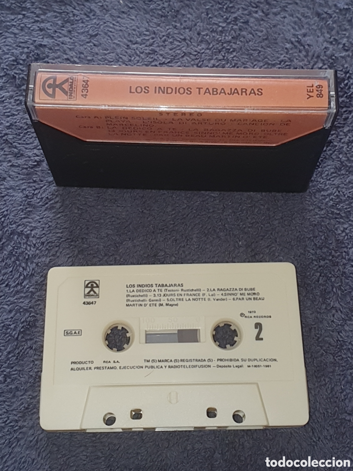 Casetes antiguos: CT6. Cinta, Los Indios Tabajaras, 1973, Caset, 2&ordf; Mano. - Foto 3