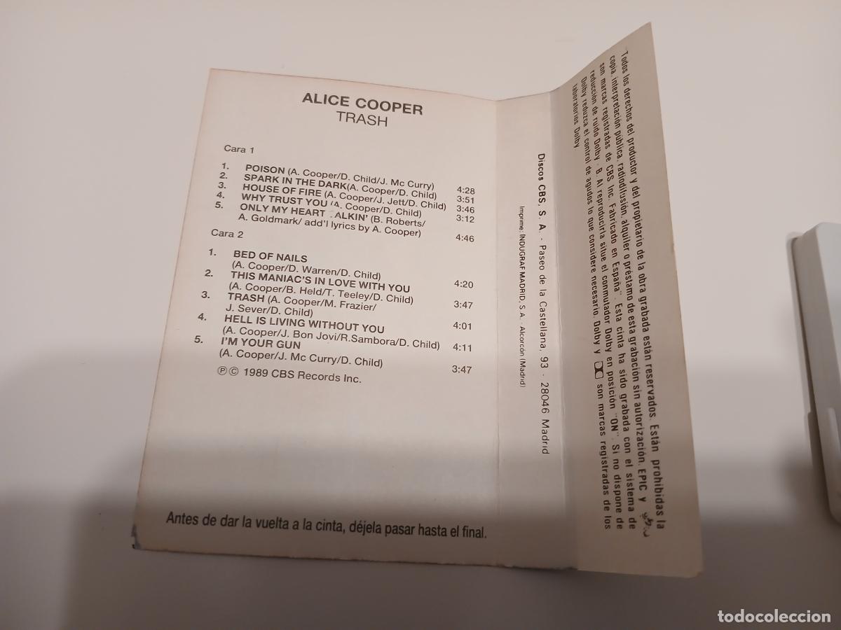 Casetes antiguos: ALICE COOPER -TRASH- (1989) CASSETTE - Foto 3
