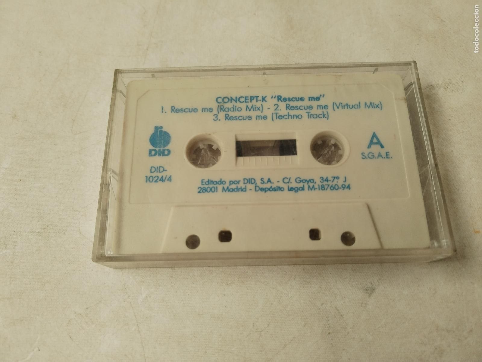 Casetes antiguos: Concept K &ndash; Rescue Me | cinta cassette - c149 - Foto 3