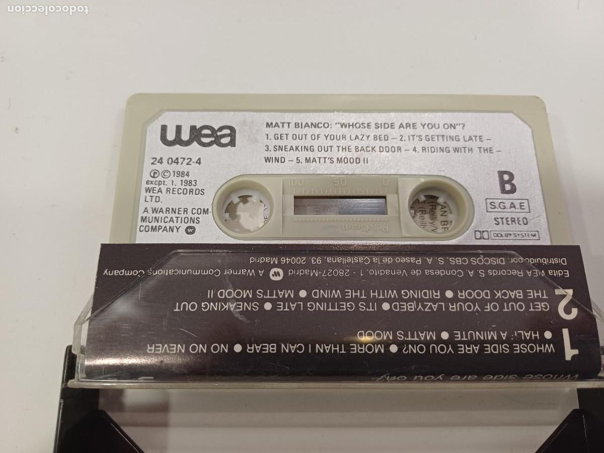 Casetes antiguos: MATT BIANCO/WHOSE SIDE ARE YOU ON/CASETE. - Foto 2