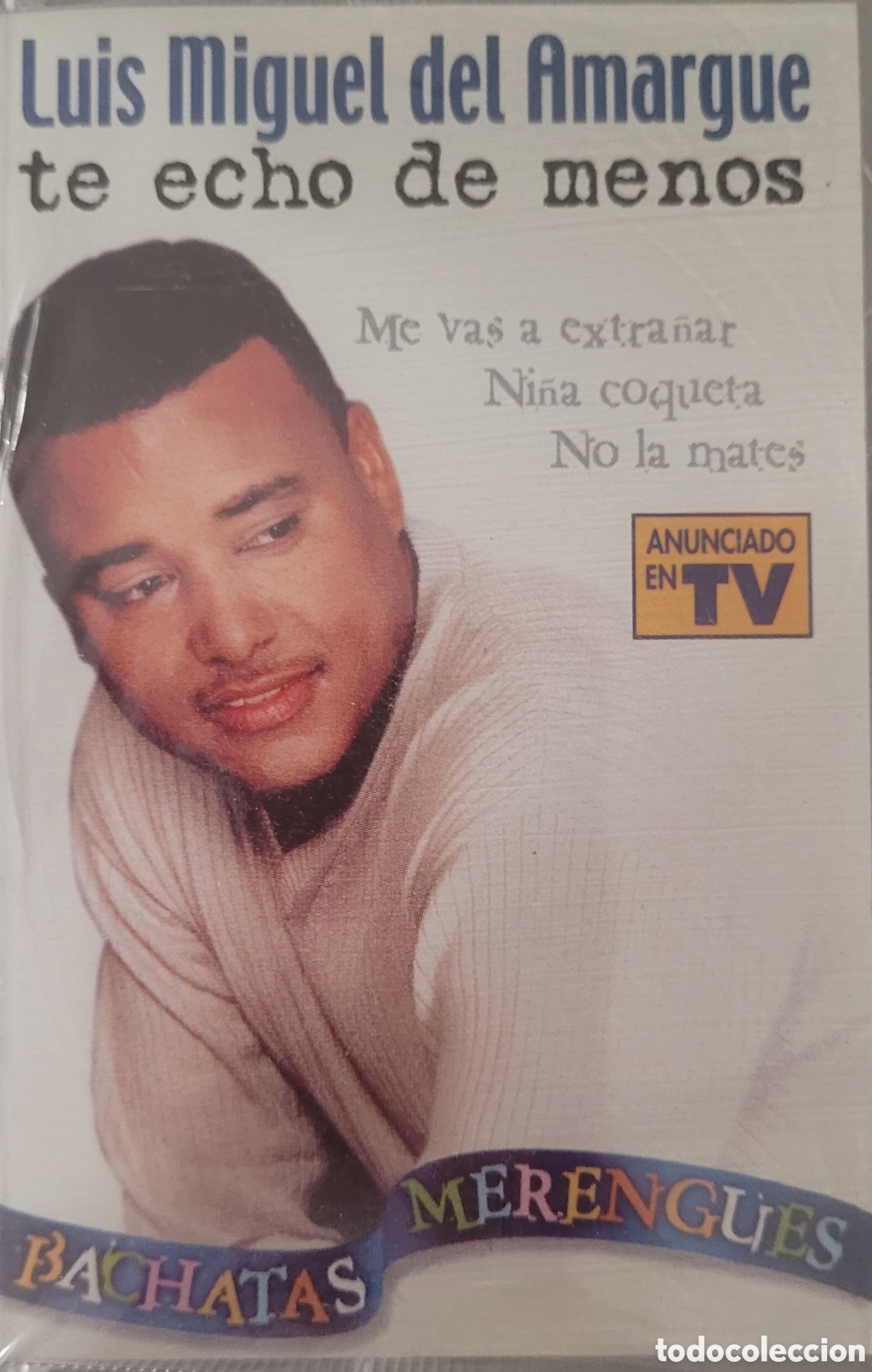 Casetes antiguos: LUIS MIGUEL DE LA AMARGUE TE ECHO DE MENOS CASSETTE - Foto 1