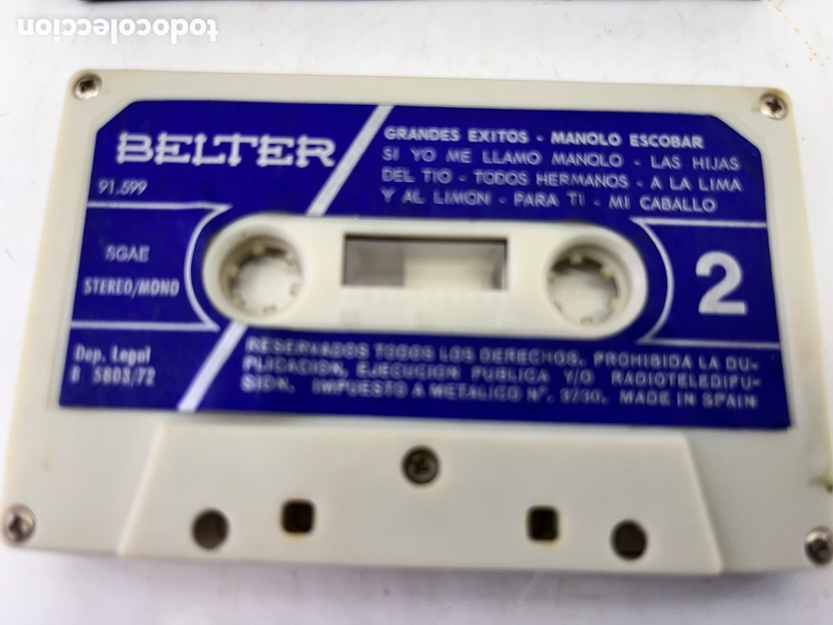 Casetes antiguos: GRANDES &Eacute;XITOS MANOLO ESCOBAR - Foto 2