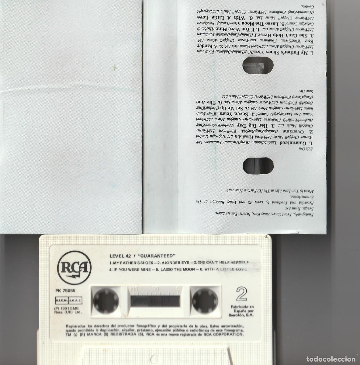 Casetes antiguos: LEVEL 42 - GUARANTEED (CASSETTE RCA 1991) - Foto 2