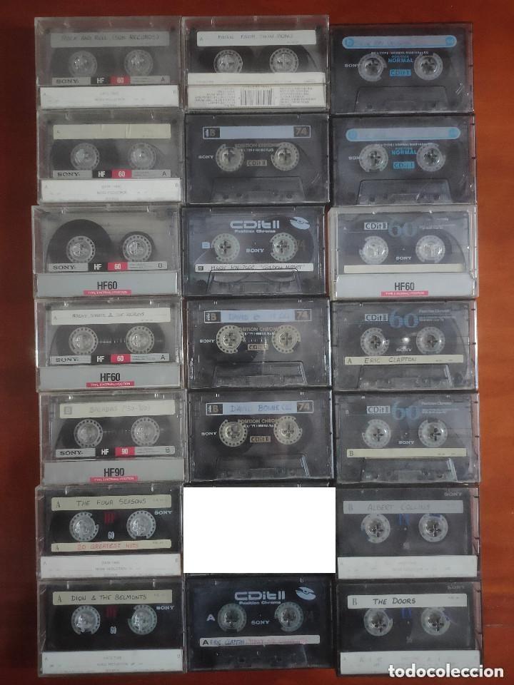 Casetes antiguos: Lote de 20 cintas de cassette grabadas Sony