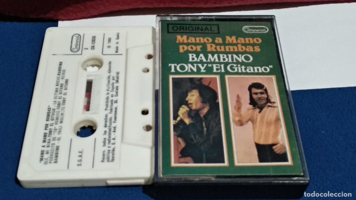 Casetes antiguos: MANO A MANO POR RUMBAS - TONY EL GITANO Y BAMBINO - VER FOTOS 1980 CONTINENTAL - CASETE CINTA