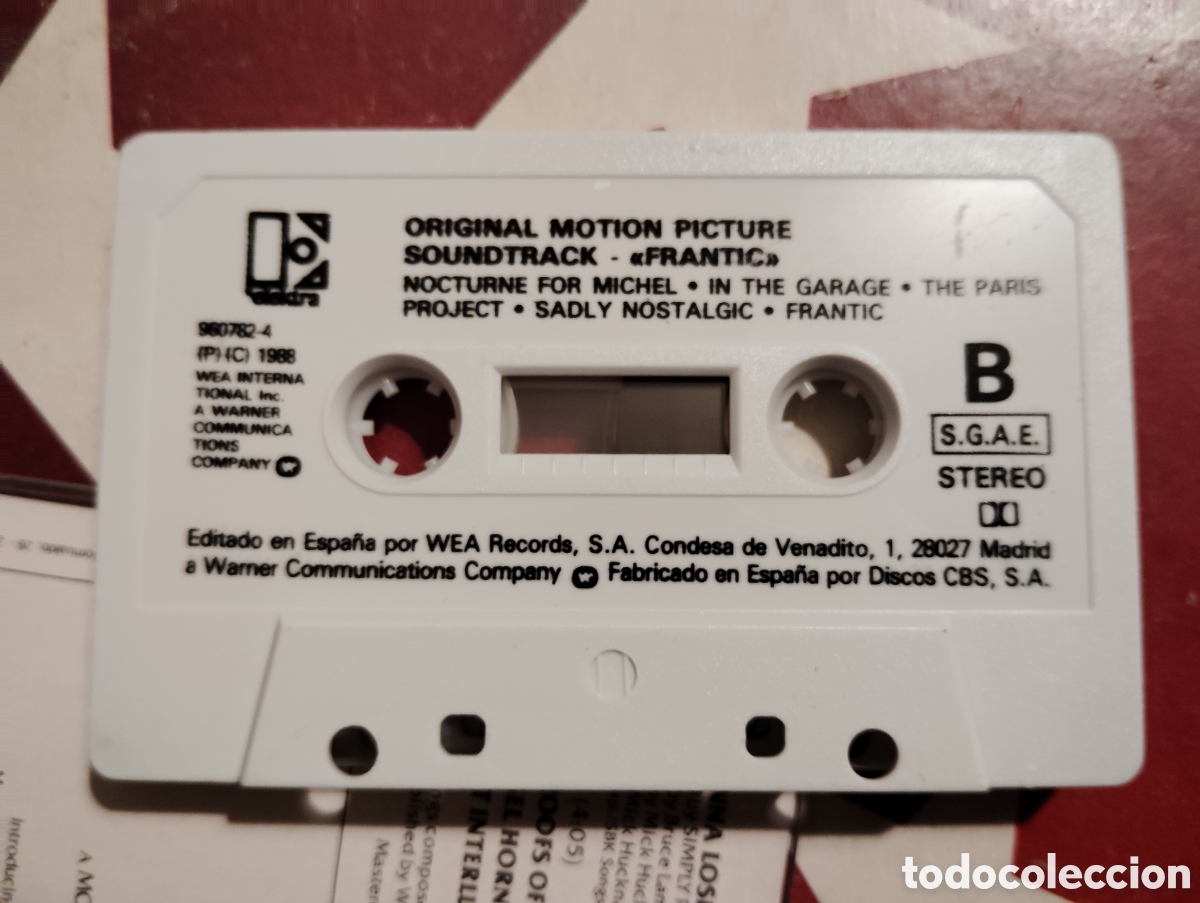 Casetes antiguos: FRANTIC - BANDA SONORA ORIGINAL , 1988 ESPA&Ntilde;A. - Foto 4