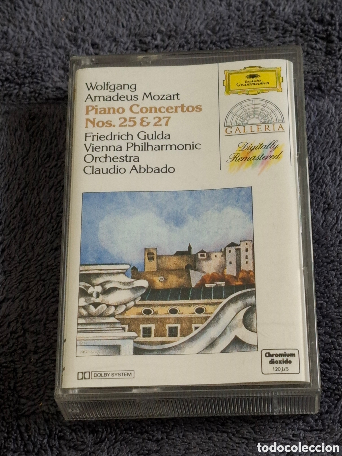 Casetes antiguos: CT14. Mozart: Piano Concertos 25 & 27 Gulda/ Vienna Philarmonic Orchestra Abbado, Polydor, 1987.