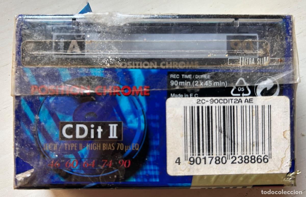 Casetes antiguos: Pack de 2 cassettes SONY CDit II 90 (nuevas) - Foto 2