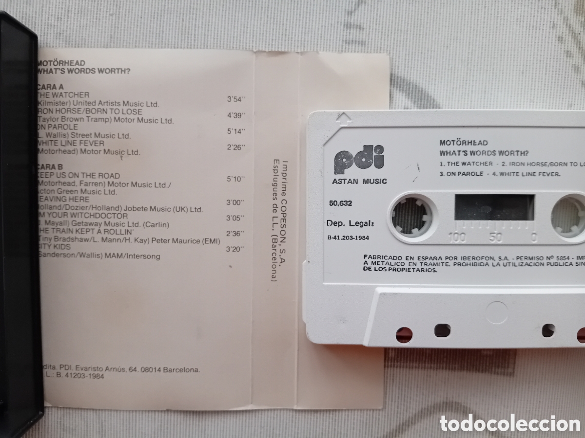 Casetes antiguos: MOTORHEAD. WHATS WORDS WORTH? LIVE 1984. - Foto 2