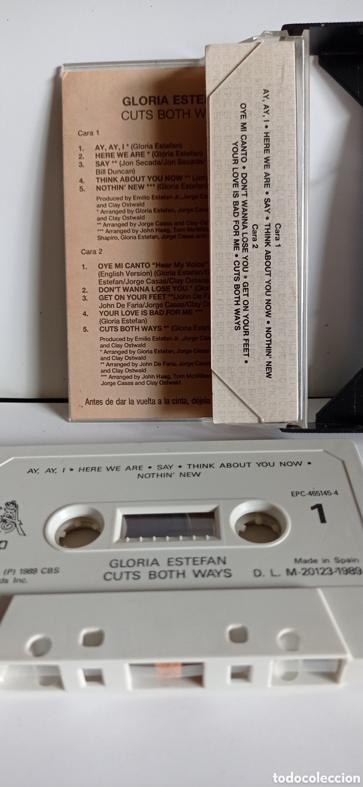 Casetes antiguos: CINTA CASSETTE / GLORIA ESTEFAN / CUTS BOTH WAYS - Foto 2