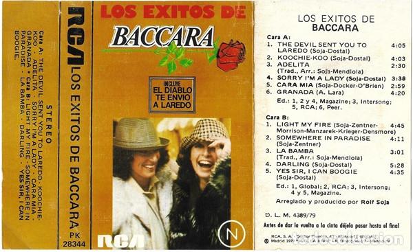 Casetes antiguos: CINTA CASSETTE Baccara &lrm;&ndash; Los Exitos De Baccara ESPA&Ntilde;A - Foto 1