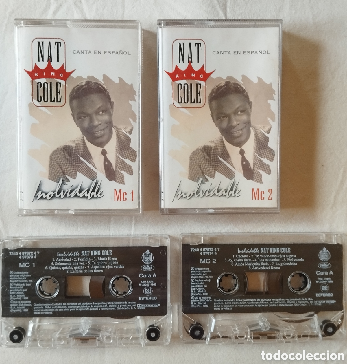 Casetes antiguos: Nat King Cole - Inolvidable - 2 cassette - Foto 5