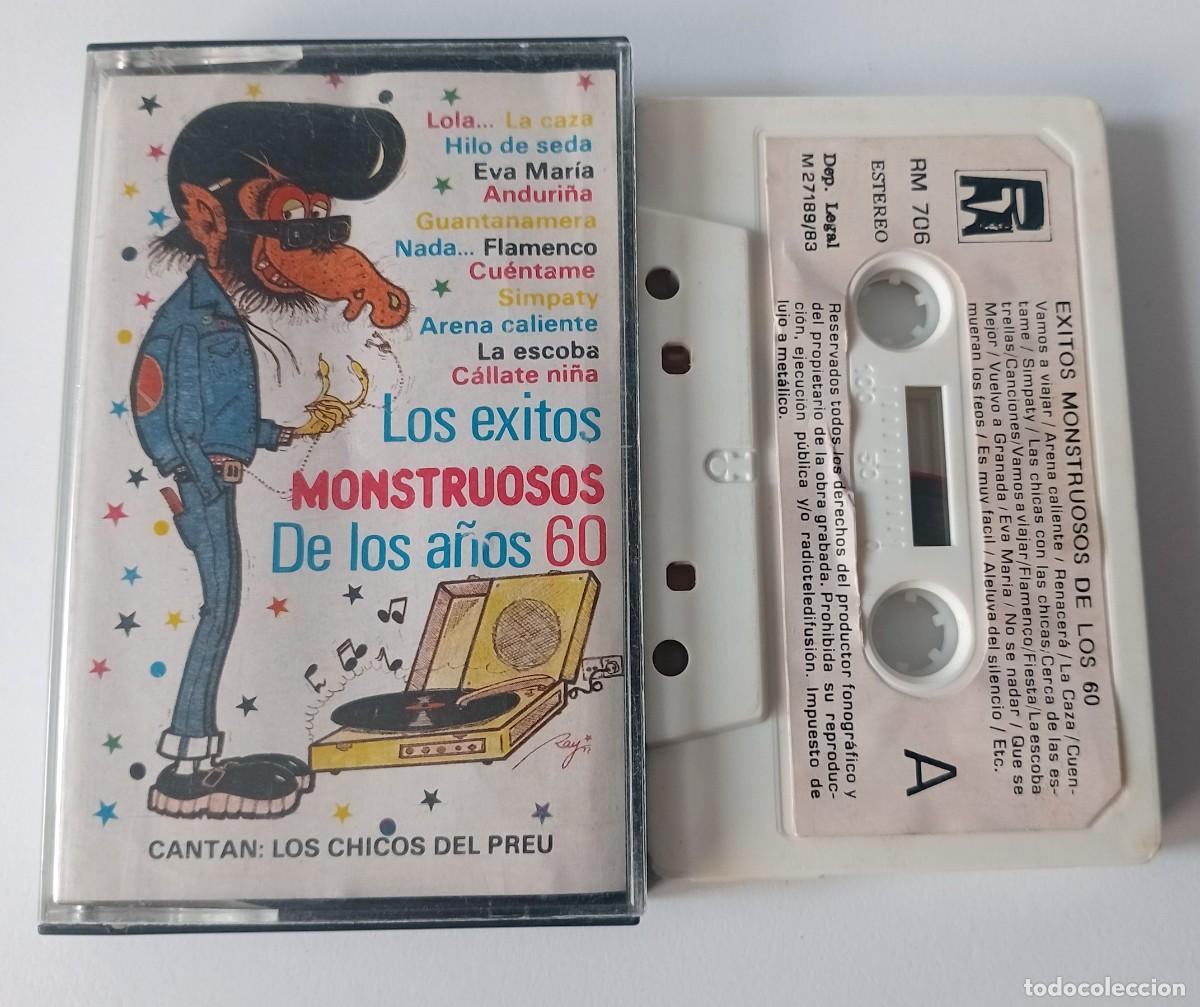 Casetes antiguos: CASSETTE LOS &Eacute;XITOS MONSTRUOSOS DE LOS A&Ntilde;OS 60 - Foto 1