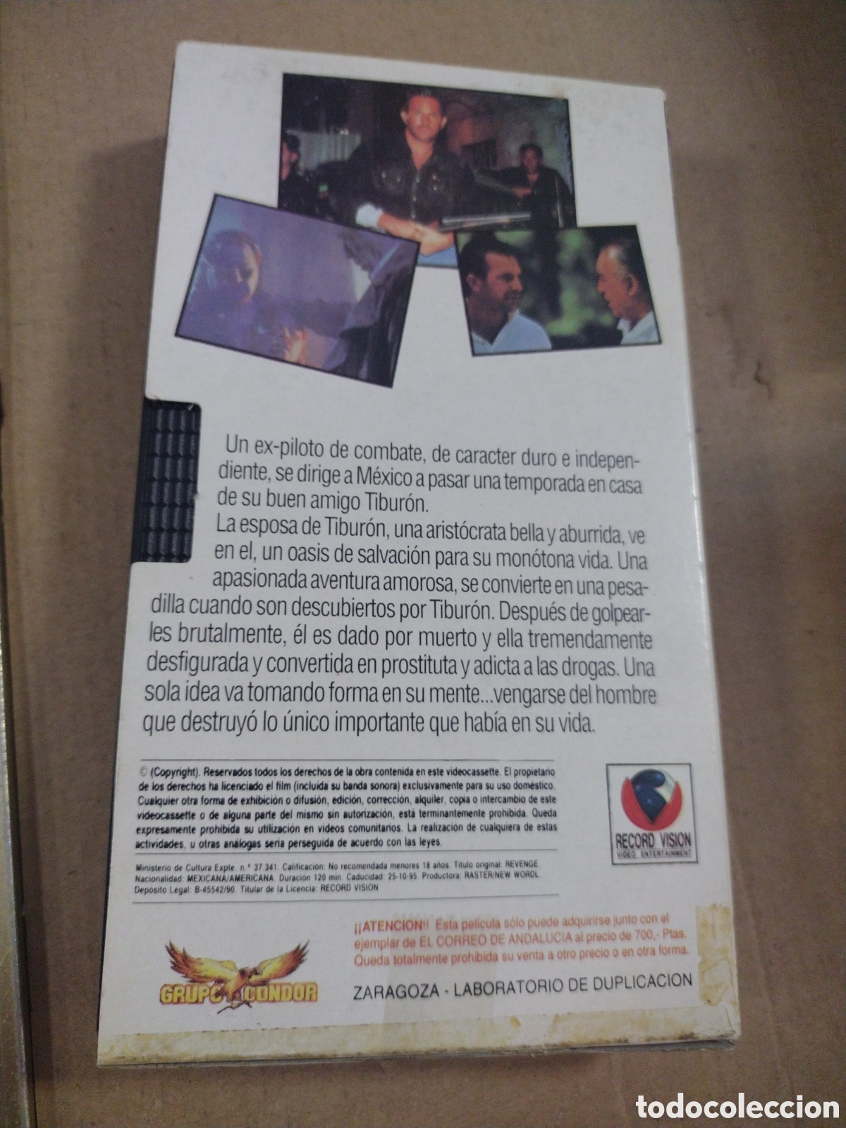 Casetes antiguos: Revenge. Kevin Costner. VHS. - Foto 2