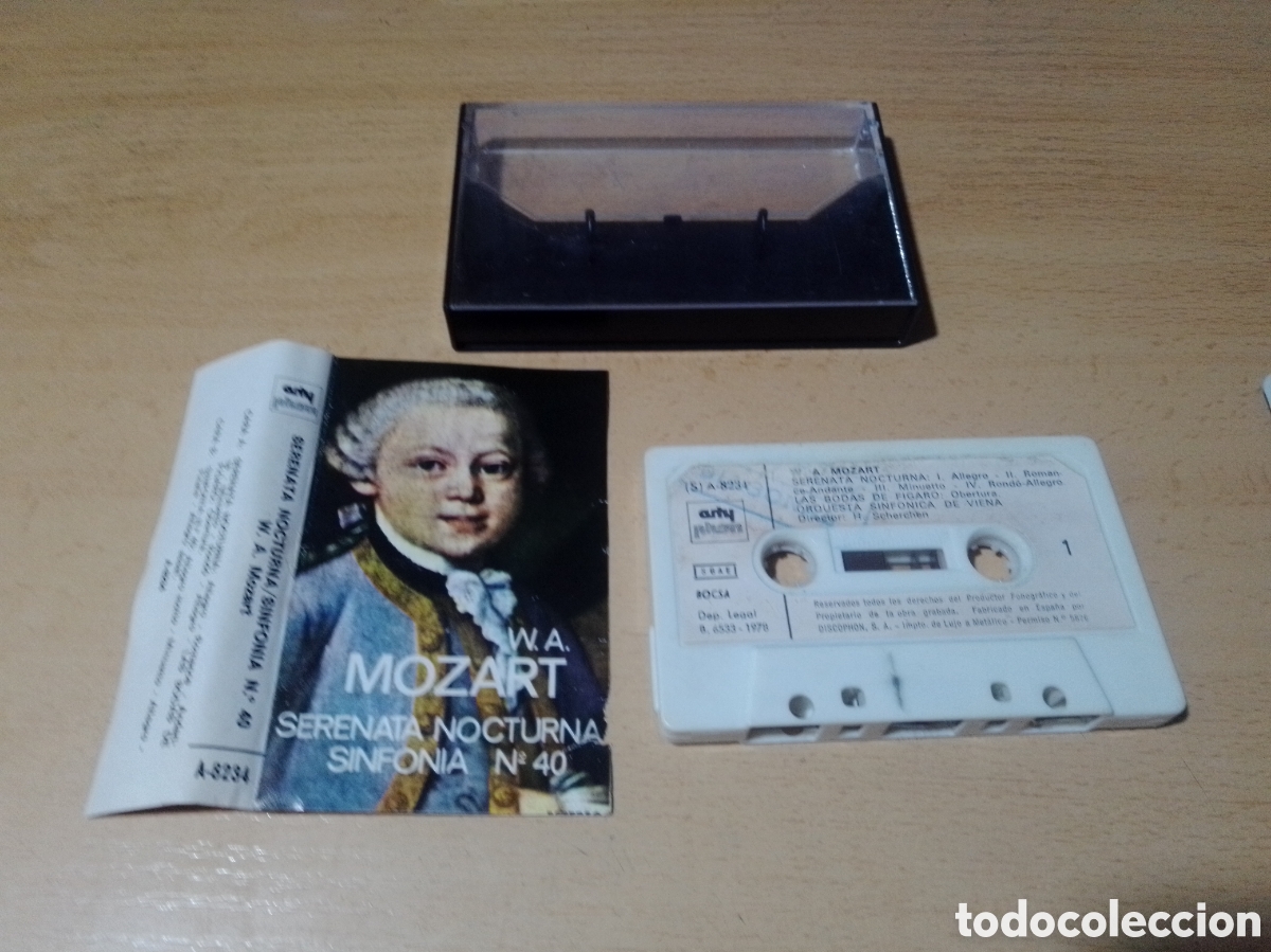 Casetes antiguos: casset W.A.Mozart serenata nocturna sinfonia n&ordm; 40 arty
