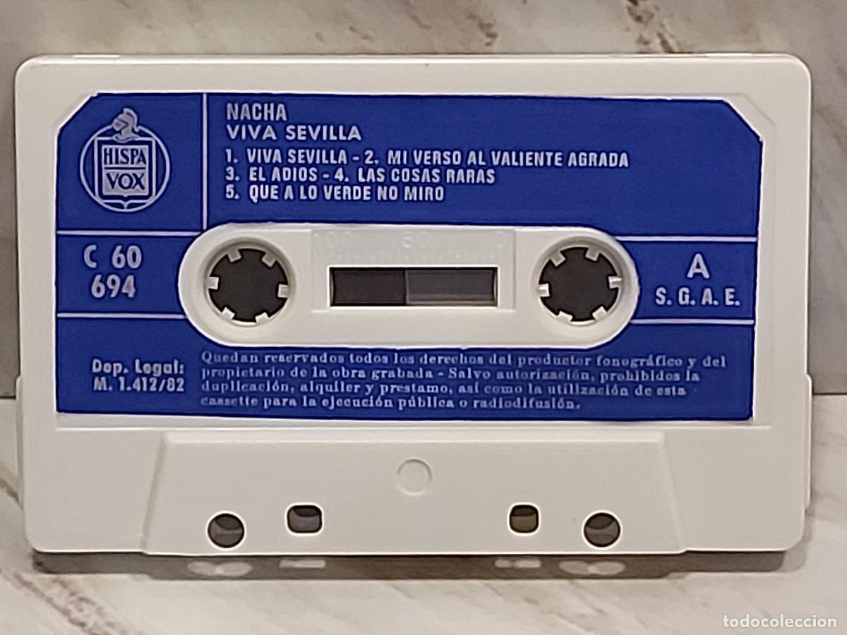 Casetes antiguos: NACHA / VIVA SEVILLA / MC-HISPAVOX-1982 / DE LUJO. - Foto 2