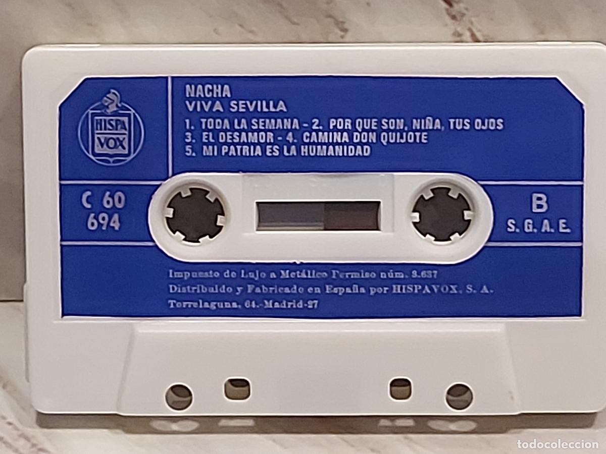 Casetes antiguos: NACHA / VIVA SEVILLA / MC-HISPAVOX-1982 / DE LUJO. - Foto 3