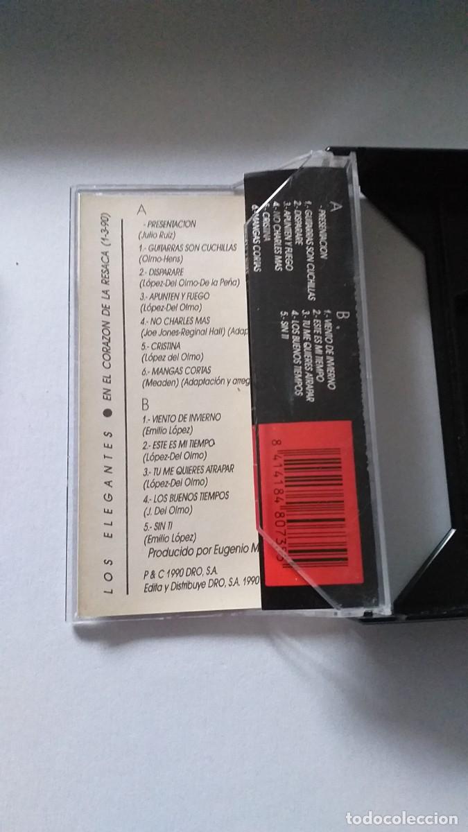 Casetes antiguos: Cassette antiguo LOS ELEGANTES en el coraz&oacute;n de la resaca. - Foto 5