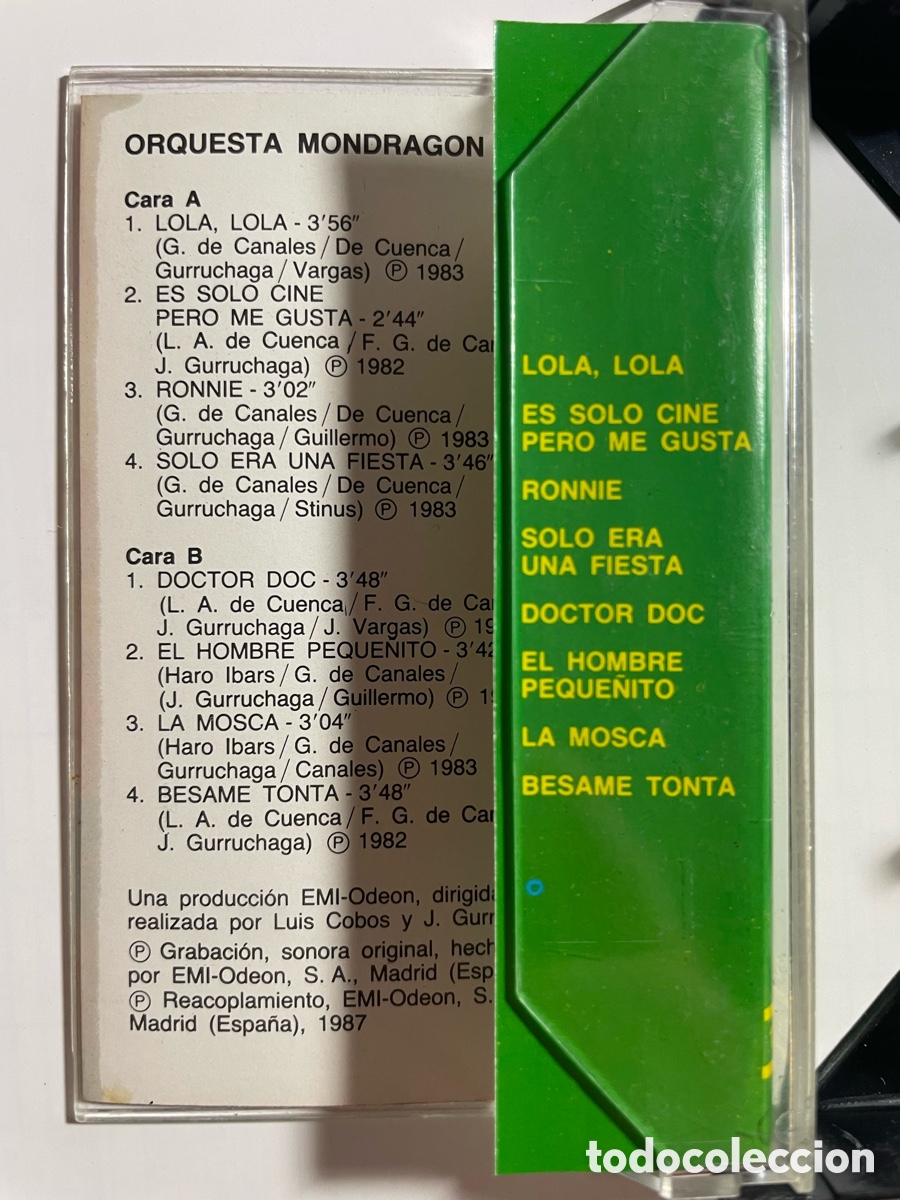 Casetes antiguos: Cassette Orquesta Mondrag&oacute;n - Foto 3