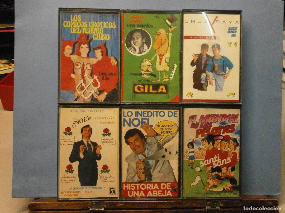 Casetes antiguos: lote de 6 cintas casetes originales de chistes a&ntilde;os 70 80