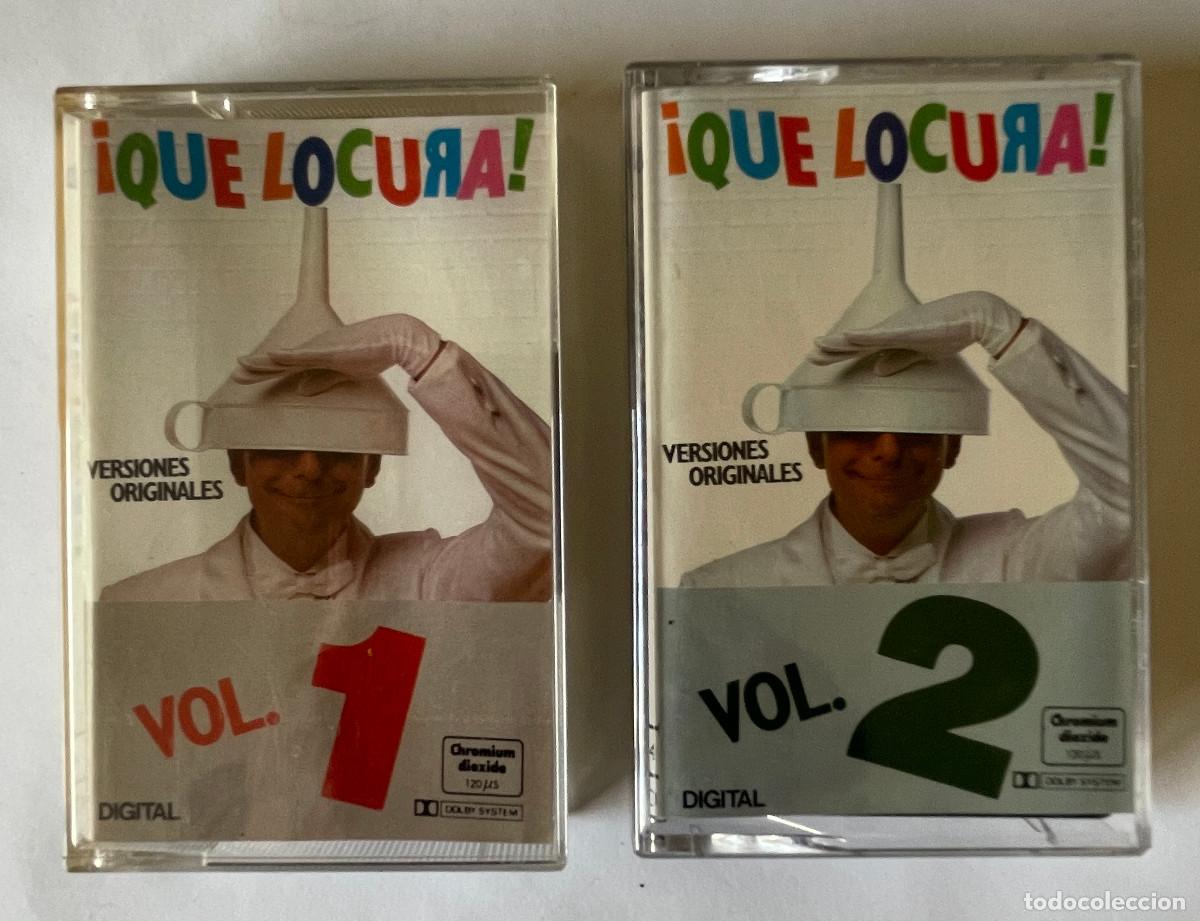 Casetes antiguos: !QUE LOCURA! / RECOPILATORIO (PARA LISTADO VER FOTOS) / 2CASSETTE POLYGRAM 1987 / ESPA&Ntilde;A