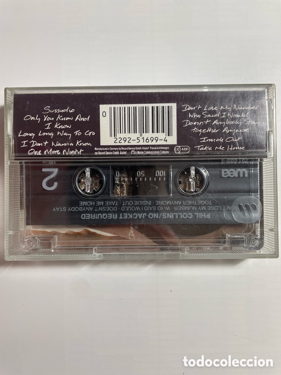 Casetes antiguos: Cassette Phil Collins No Jacket Required - Foto 2