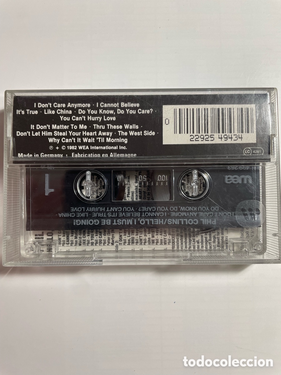 Casetes antiguos: Cassette Phil Collins Hello, I Must Be Going - Foto 2