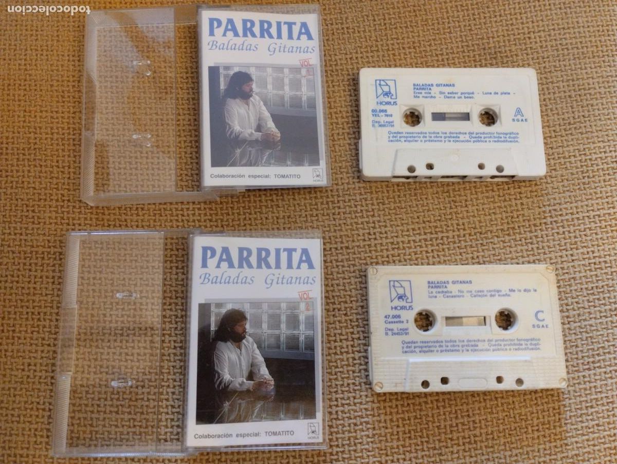 Casetes antiguos: Cintas de casete Parrita Baladas Gitanas Vol I y 2.