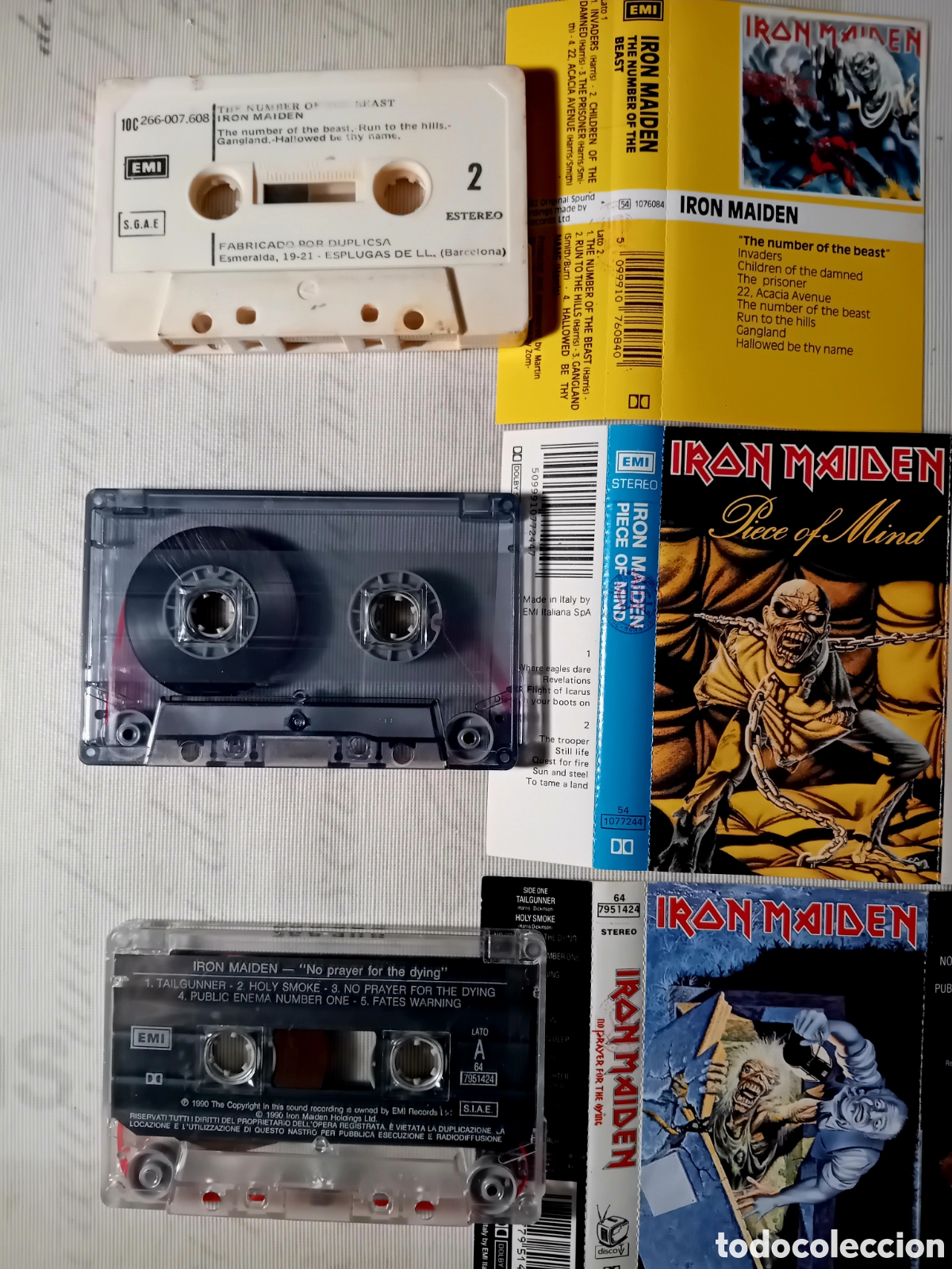 Casetes antiguos: LOTE CASSETTES IRON MAIDEN - Foto 3