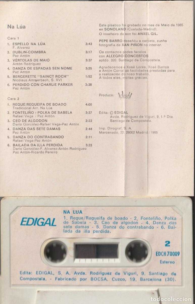 Casetes antiguos: NA LUA - NA LUA (CASSETTE EDIGAL 1985) - Foto 2