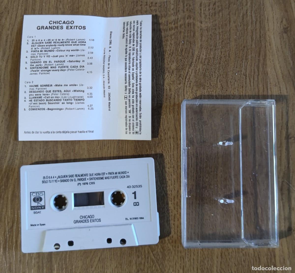 Casetes antiguos: Cassette Chicago - Grandes &Eacute;xitos (1976) edici&oacute;n espa&ntilde;ola - Foto 3