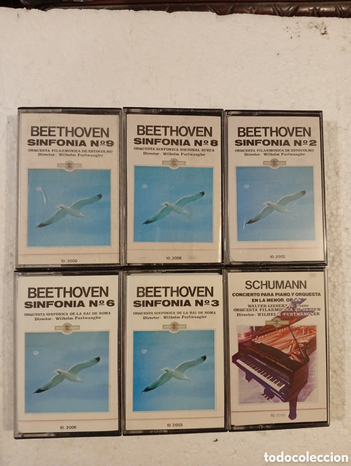 Casetes antiguos: Furtw&auml;ngler. 6 cassettes. Beethoven. Schumann.