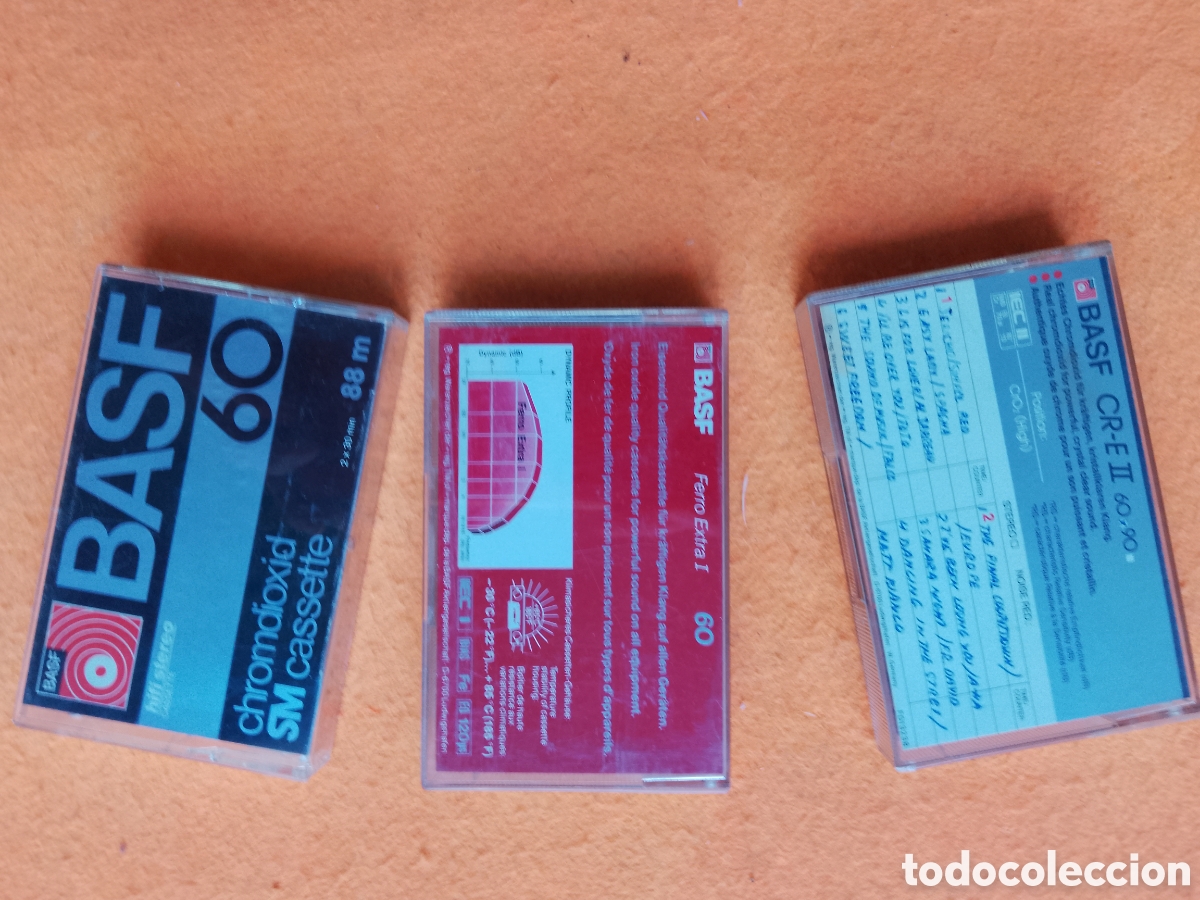 Casetes antiguos: LOTE 3 CINTAS BASF . USADAS - Foto 1
