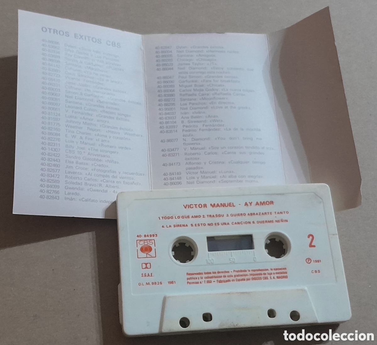 Casetes antiguos: VICTOR MANUEL - AY AMOR - Foto 2