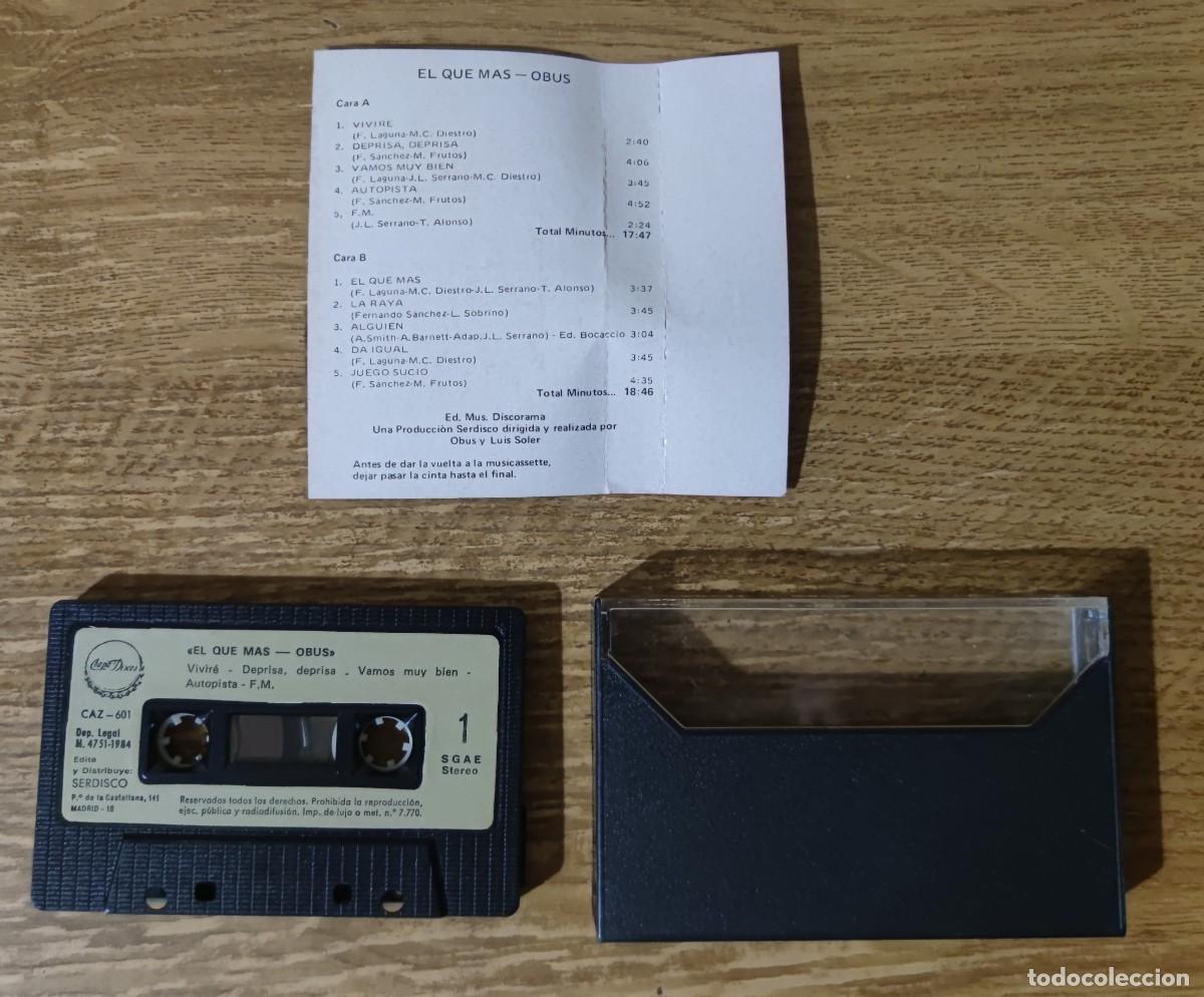 Casetes antiguos: Cassette Ob&uacute;s - El Que M&aacute;s (1984) - Foto 3