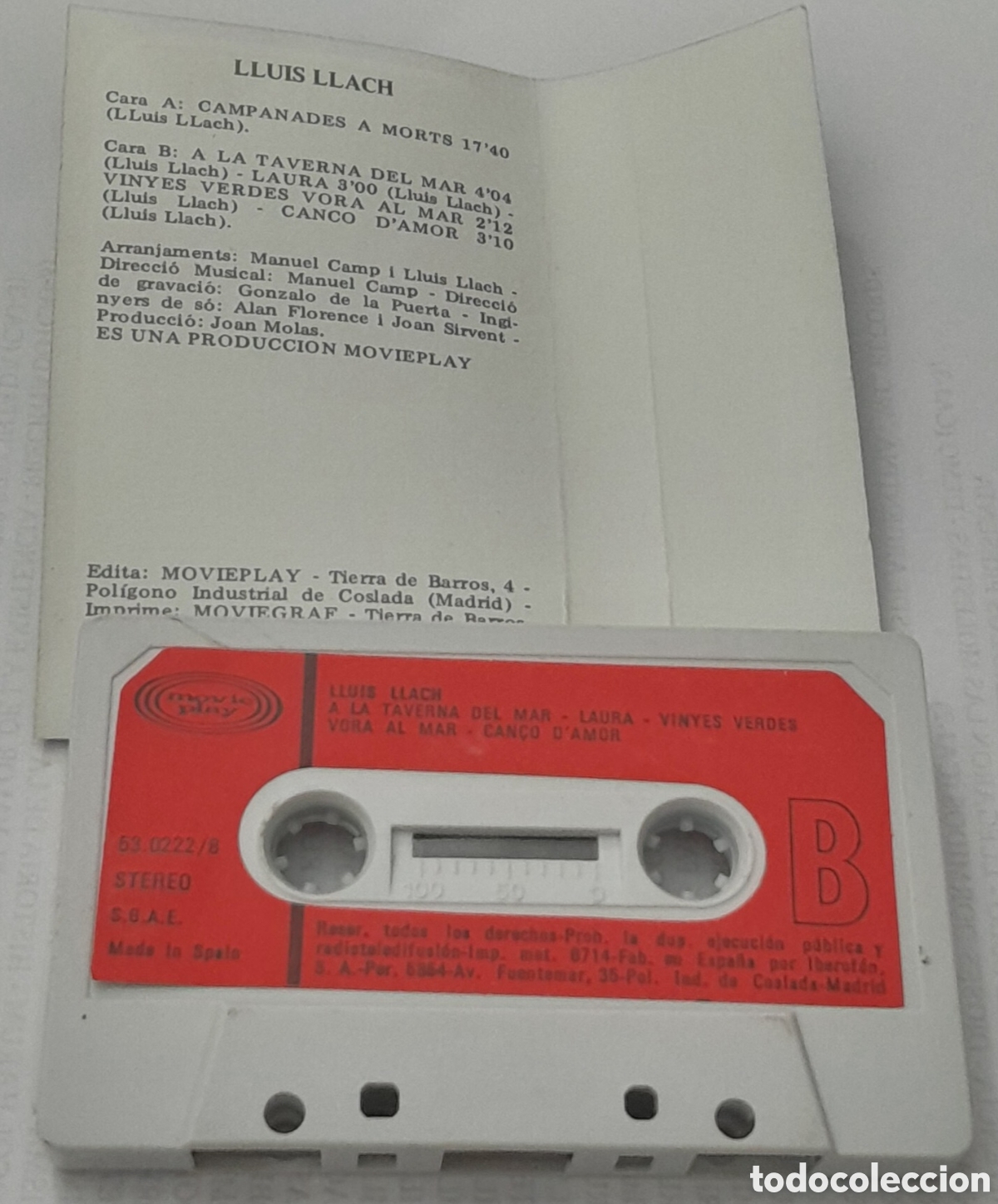 Casetes antiguos: LLUIS LLACH - CAMPANADES A MORTS - Foto 2