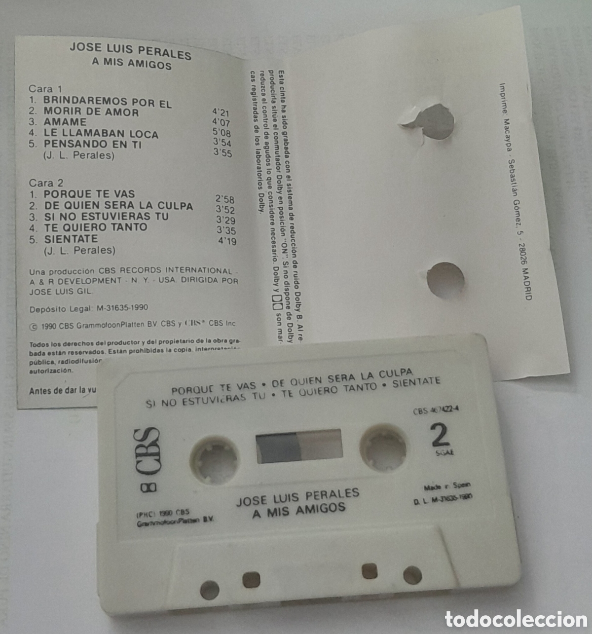 Casetes antiguos: PERALES - A MIS AMIGOS - Foto 2